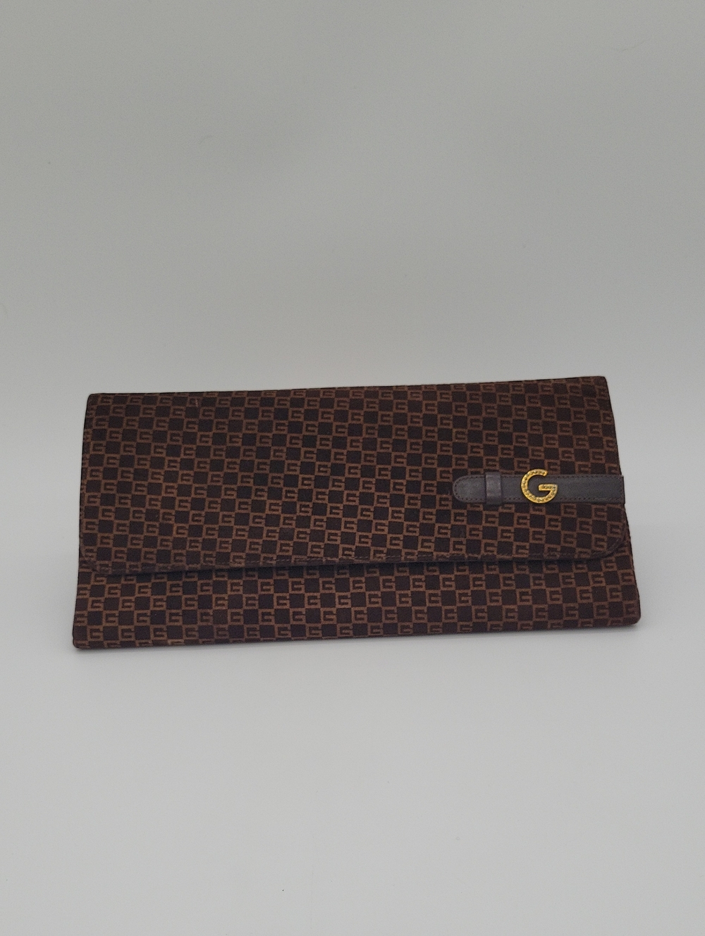 Vintage Gucci Monogram Suede Clutch